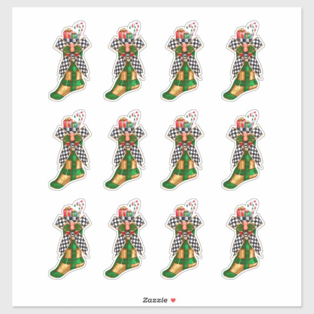 Adesivo Verificadores de Xadrez do Natal Dourados para Can (Folha)