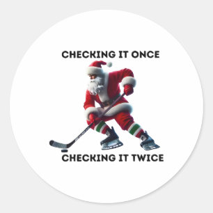 Adesivo Verificando uma vez Verificando duas vezes Hockey 