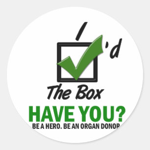 Adesivo Verifique a caixa seja um dador de órgãos 2
