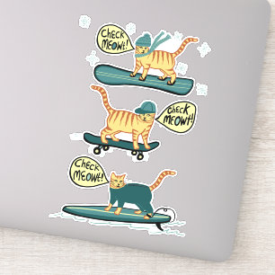 Adesivo VERIFIQUE MEOWT! Snowboard do surf do skate do