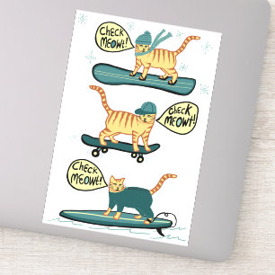 Adesivo VERIFIQUE MEOWT! Snowboard do surf do skate do