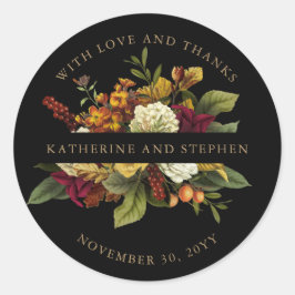 Adesivo Vermelha | Orange Floral Buquê with Love and Obrig