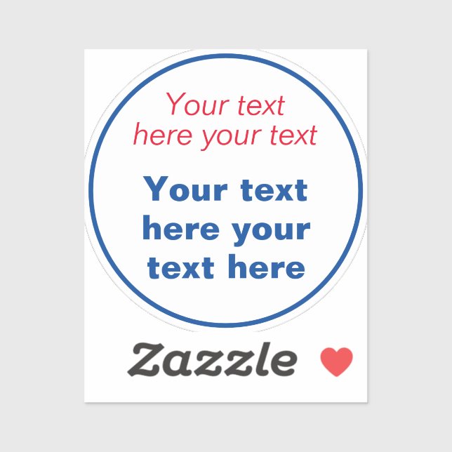 Adesivo Vermelho Azul Branco Seu Texto Aqui Substitua O Sl (Folha)