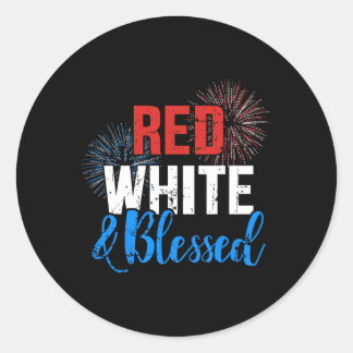 Adesivo Vermelho Branco Abençoado Pelo Dia Da Independênci