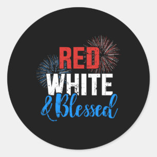 Adesivo Vermelho Branco Abençoado Pelo Dia Da Independênci