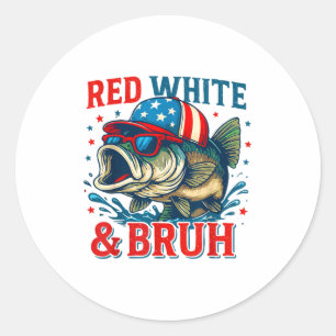 Adesivo Vermelho Branco & Bruh América Patriótica Peix