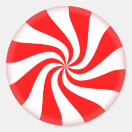 Adesivo Vermelho/Branco de Pepperminta Feriado de Natal bo