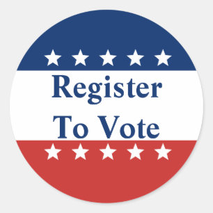 Adesivo Vermelho, branco e azul com estrelas inscritas par