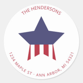 Adesivo Vermelho Branco e Azul Endereço de Devolução com F