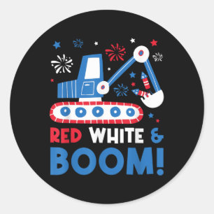 Adesivo Vermelho Branco E Boom 4 De Julho Patriótico Escav