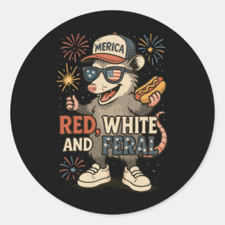Adesivo Vermelho Branco E Fogos de Artifício Ferozes Gambá