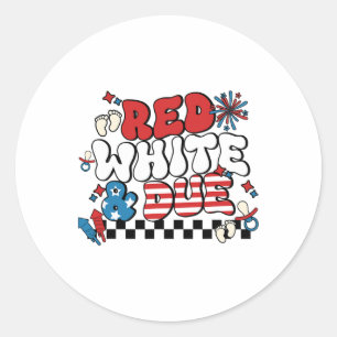 Adesivo Vermelho Branco E Vencimento 4 De Julho Gravidez B