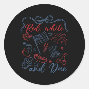 Adesivo Vermelho Branco E Vencimento 4 De Julho Gravidez V