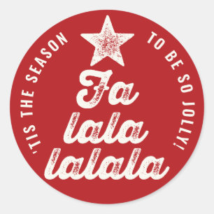 Adesivo Vermelho/Branco Falalalala Negrito Script Árvore D