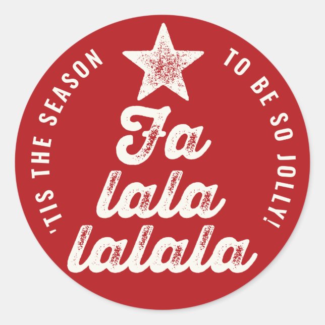 Adesivo Vermelho/Branco Falalalala Negrito Script Árvore D (Frente)