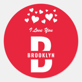 Adesivo Vermelho Branco Hipster Monograma Feliz Dia dos Na