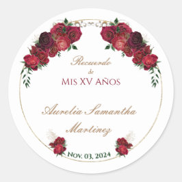 Adesivo Vermelho, Branco, Quinceañera Stickers