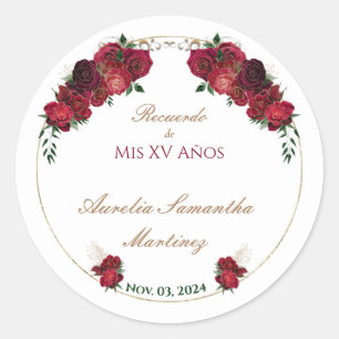 Adesivo Vermelho, Branco, Quinceañera Stickers