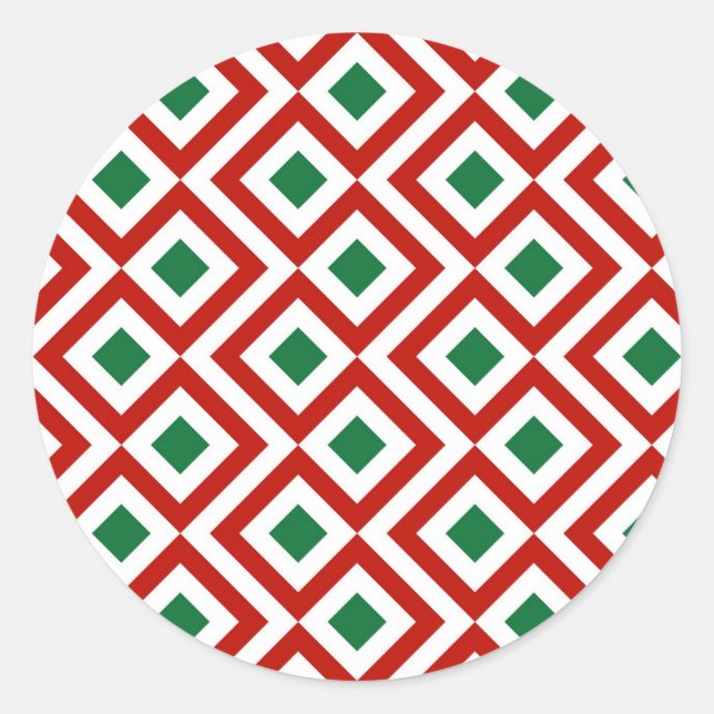 Adesivo Vermelho, Branco, Verde Meander (Frente)