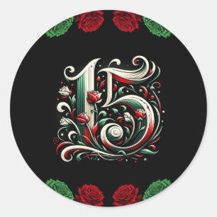 Adesivo Vermelho Branco Verde Mis Quince Anos 15 Quinceañe