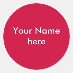 Adesivo vermelho com Seu Nome