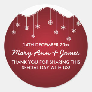 Adesivo Vermelho da decoração do floco de neve do Tag do