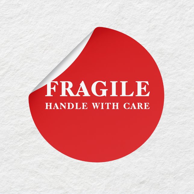 Adesivo Vermelho de Envio Frágil - Manusear com Cu (Criador carregado)