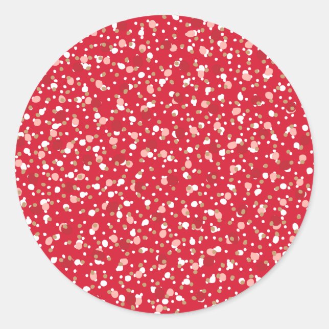 Adesivo Vermelho de Purpurina de Feriado (Frente)