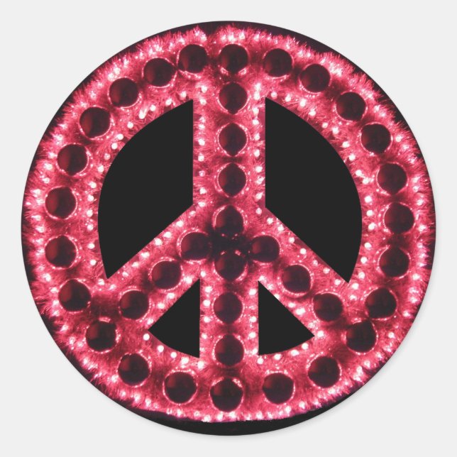 adesivo vermelho de sinal de paz (Frente)