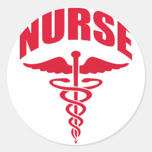 Adesivo Vermelho do Caduceus da enfermeira