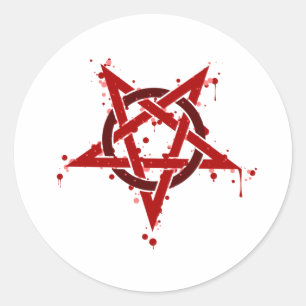 Adesivo Vermelho do Pentagram