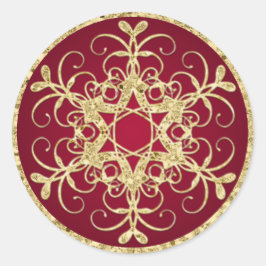 Adesivo Vermelho, Dourado brilho, Vinheta de Casamento Sno