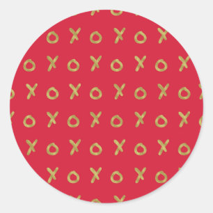 Adesivo Vermelho & Dourado X O XO XO's Moda Fofa