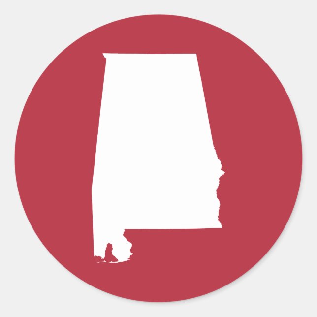 Adesivo Vermelho e Branco Alabama (Frente)