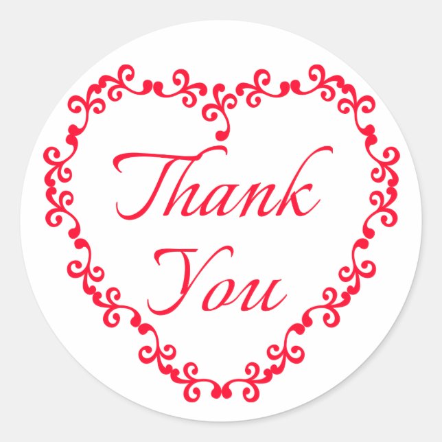 Adesivo Vermelho E Branco Obrigado Festa de casamento Flor (Frente)