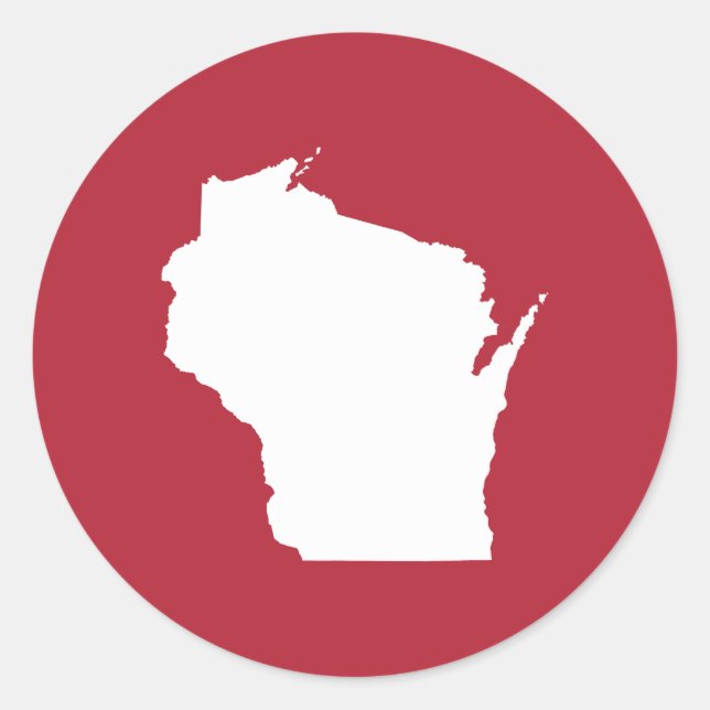 Adesivo Vermelho e Branco Wisconsin (Frente)