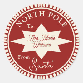 Adesivo Vermelho e Creme de Papais noeis Vinheta de Natal