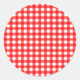 Adesivo Vermelho e teste padrão verificado branco do