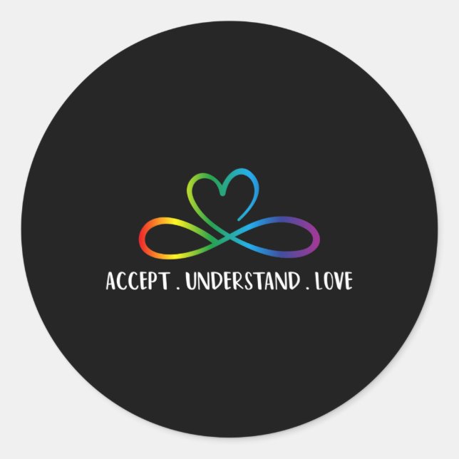 Adesivo Vermelho Em Vez De Autismo Accept Infinity Compree (Frente)