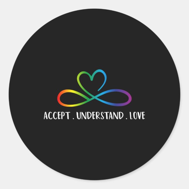 Adesivo Vermelho Em Vez De Autismo Accept Infinity Compree (Frente)