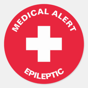 Adesivo Vermelho Epiléptico de Alerta Médico Personalizado