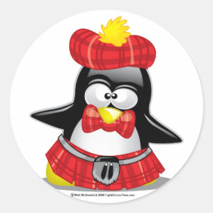 Adesivo Vermelho escocês do pinguim