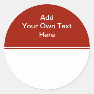 Adesivo Vermelho Escuro com área branca e texto.