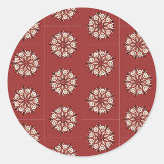 Adesivo Vermelho escuro e branco Rosemaling floral noruegu