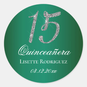 Adesivo Vermelho Esmeralda Lantejoulas Falso 15 Quinceaner
