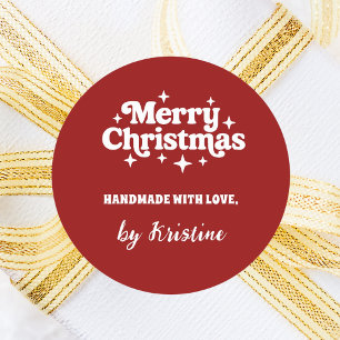 Adesivo Vermelho feito à mão por embrulho de presente de N