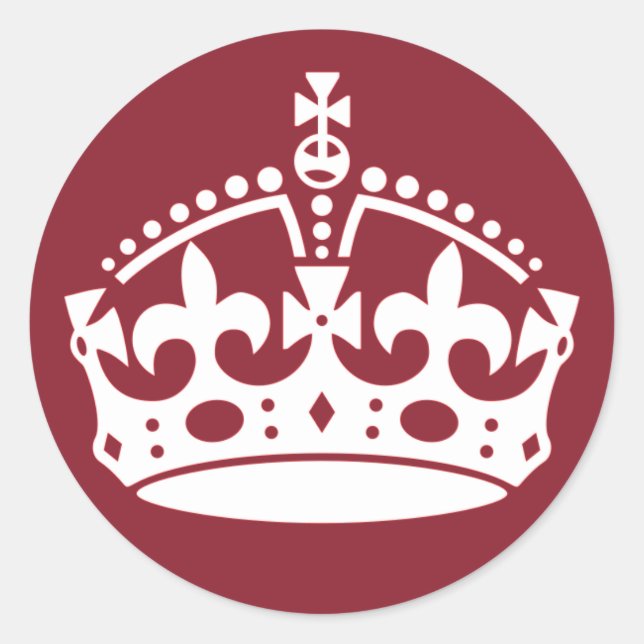 Adesivo Vermelho Fique Calmo e Mantenha-Se Calmo Sobre Os  (Frente)