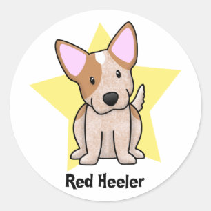 Adesivo Vermelho Heeler da estrela de Kawaii