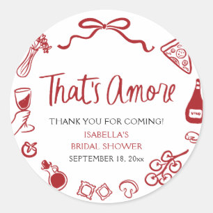 Adesivo Vermelho Italiano Aquela Pizza de Massa Amore Chá 