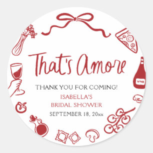 Adesivo Vermelho Italiano Aquela Pizza Massa de Amor para 